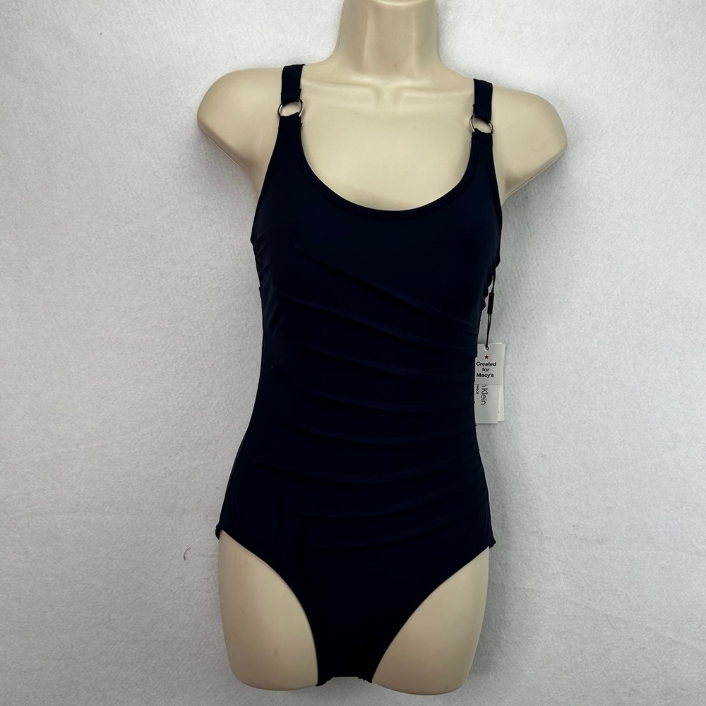 Calvin Klein Swimwear Starburst Dark Blue Swimsuit Size 6 New With Tags (647)